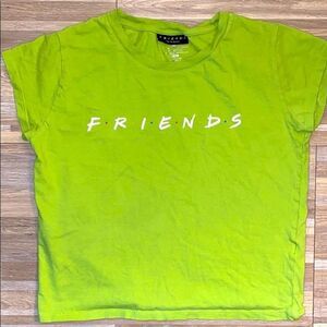 FRIENDS SIZE M t shirt Mini fit baby doll t shirt crop tops black and green neon